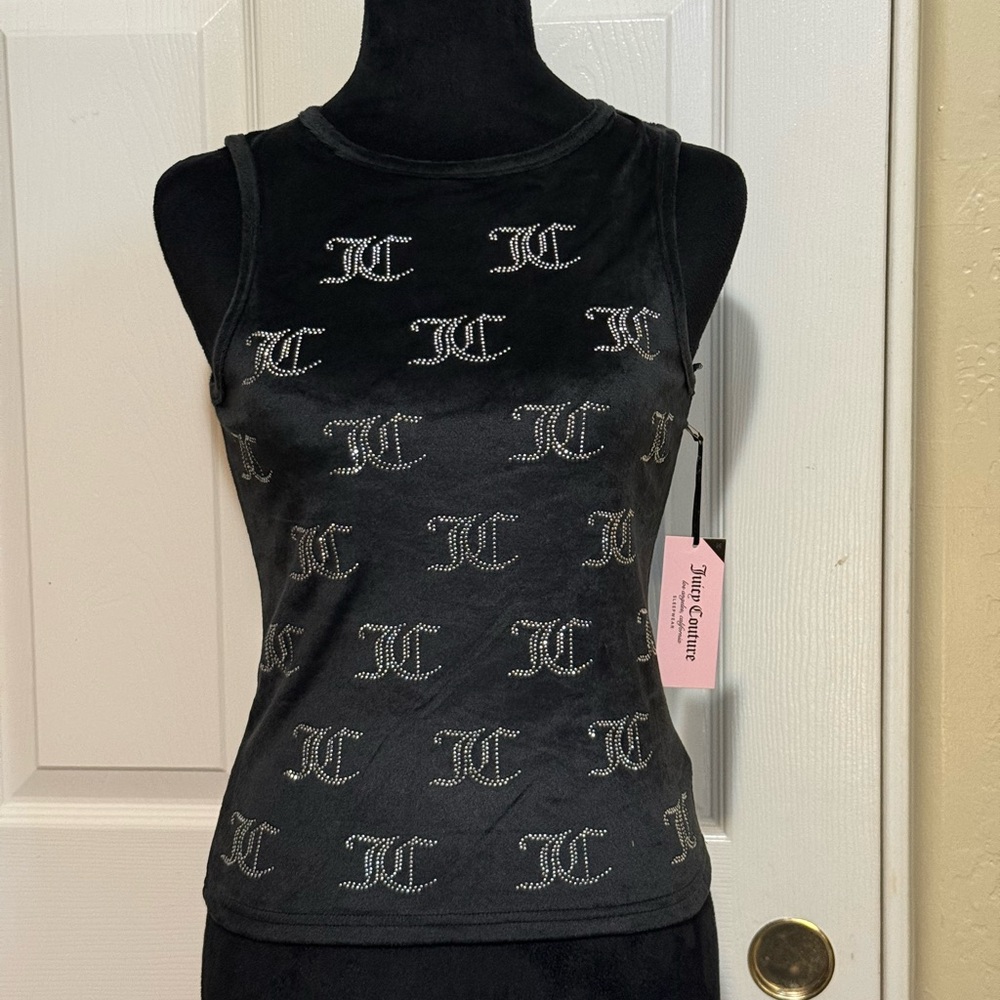 BNWT Juicy Couture Black Rhinestone Tank Top